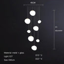 LED White Suspension Glass Pendant Lamp for Villa Staircase by Ljojo