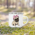 French Bulldog Print Enamel Mug by Ljojo - Dog Lover's Gift & Coffee Cup