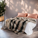 Ljojo Luxury Fox Fur Blanket: Plush Bed Plaid & Sofa Cover - Fluffy Decorative Home Throw