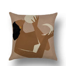 Abstract Portrait Painting Linen Sofa Pillow Case Set by Ljojo Art Decor