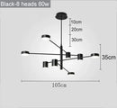 Ljojo Modern Rotate LED Chandelier for Living Room Dining Office Black Pendant Lights