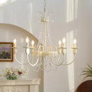 French Retro Crystal Chandelier Wall Lamp Princess Room Candle Hanging Lamp Ljojo