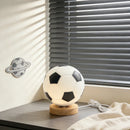Football Solid Wood Glass Table Lamp Study Decor LED Bedroom Bedside Creative Ambient Lamp by Ljojo