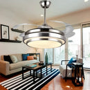 Ljojo Brushed Nickel Modern Luxury LED Ceiling Fan 42 Inch - Silent Home Decoration Fixture