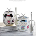 Ljojo 410ml Bone  Boy Girl Cartoon Tumbler with Lid and Spoon
