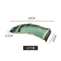 Ljojo 12-Inch Kiln Glaze Sushi Plate | Japanese Ceramic Tableware