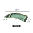 Ljojo 12-Inch Kiln Glaze Sushi Plate | Japanese Ceramic Tableware