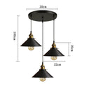 Ljojo 3-Head Industrial Pendant Chandelier for Kitchen, Bedroom, Home - Black/White