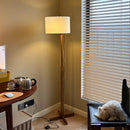 Nordic Wabi Sabi Solid Wood Fabric Shade Floor Lamp for Living Room - Ljojo