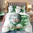 Ljojo Meditation Buddha Statues Pattern Duvet Cover Set