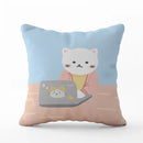 Cute Cat Pillowcase by Ljojo: Modern Simple Design for Home Decor - Square Pillow Cover