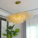 Gold Round K9 Crystal Chandelier Lamp for Luxe Home Decor by Ljojo