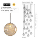 LED Staircase Chandelier Modern Glass Hollow Sphere Ljojo