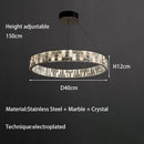 Luxury Snowflake Print Crystal Pendant Light for Living Room Dining Room by Ljojo