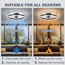 Ljojo 50CM Ceiling Chandelier Fan Remote Control Low Profile Reversible Motor