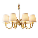Ljojo Luxury Copper Chandelier: Elegant Ceiling Light for Living, Dining, Kitchen - Fabric Pendant Lighting