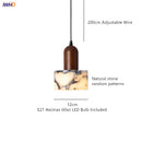Ljojo 12cm Stone LED Pendant Lamp for Home Decor Living Dining Room