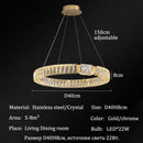 Ljojo Luxury Gold Metal Crystal LED Pendant Chandeliers for Home, Restaurant, Hotel