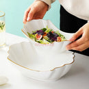 Ljojo 400ml Gold Phoenix Tail Ceramic Bowl for Soup, Pasta, Salad, and More