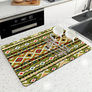 Ethnic Absorbent Draining Mat by Ljojo: Quick Dry Kitchen & Bathroom Mat