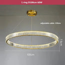 Ljojo Luxury Crystal Chandelier Pendant Light Gold Chrome Finish Modern Living Room Lighting