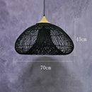 Wabi-sabi Rattan Pendant Chandelier - Japanese Style Bamboo Lighting for Living Room - Ljojo