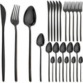 Ljojo 24Pcs Gold Stainless Steel Cutlery Set Dinnerware Flatware Silverware