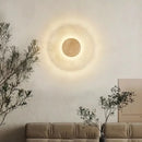LED Nordic Luxury Circular Marble Brass Wall Light for Living Room Ljojo