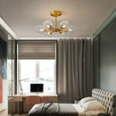 Ljojo LED Copper Glass Ball Ceiling Chandeliers for Modern Home Decor