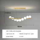 Modern Long Ceiling Chandelier Glass Balls G9 LED Pendant Light for Dining Room by Ljojo.