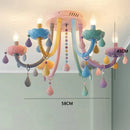 Ljojo Macaron Crystal Chandelier Girls Room Princess Light Fixture