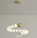 Modern French Cream Pearl LED Pendant Light Chandelier for Living Room by Ljojo