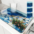 Ljojo Mediterranean Landscape Oil Painting Absorbent Mat