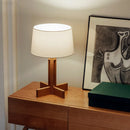 Japanese-style Fabric Lampshade Wood Floor Lamp - Elegant Indoor Lighting by Ljojo