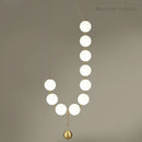 Ljojo Luxury Pendant Light: Necklace Shape Chandelier with White Glass Ball