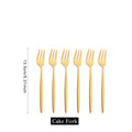 Ljojo Matte Gold Tableware Cutlery Set Stainless Steel Flatware Kitchen Dinner