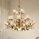 French Retro Living Room Glass Crystal Pendant Light by Ljojo - Luxury Designer Cream Style