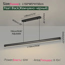 Black LED Chandelier Pendant Light Modern Minimalist Dining Room Fixture Ljojo