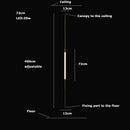 Italian Minimalist Gold Long-Line Tube Floor Lamp, Dimmable LED Wall Lamp for Living Room - Ljojo
