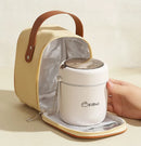 Ljojo Double-Layer Stainless Steel Thermal Lunch Box with Spoon and Bag