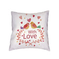 Ljojo Love Birds Red Tree Cushion Cover - Bedroom Decor Pillowcases