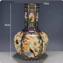 Ljojo™ Ancient Enamel Flower Bird Vase Collection - Home Desk Decor