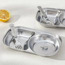 Ljojo Kids Stainless Steel Divided Food Plate with Cute Pattern