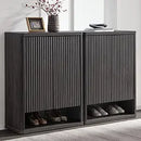 Ljojo™ 44" Tall Modern Shoe Cabinet with Doors & 4 Shelves - 6-Tier Organizer