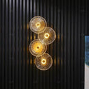 Ljojo Modern Glass Wall Lamp Golden Light Luxury Aisle Bedside Living Room Wall Light