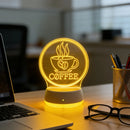 3D Coffee Night Light Decoration Desk Lamp LED Optical Illusion Christmas Home Gift Ljojo