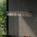 Large Silver Modern Rectangle Crystal Chandelier Dining Room Living Room Ljojo