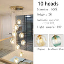 Glass Ball Long Chandelier for Modern Minimalist Loft Living - Ljojo Spiral Luxe Light