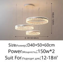 LED Rings Chandelier Minimalist Acrylic Hanging Light for Living Room | Ljojo