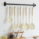Ljojo 5-Piece Silicone Kitchen Utensil Set White Non-Stick Cooking Tools